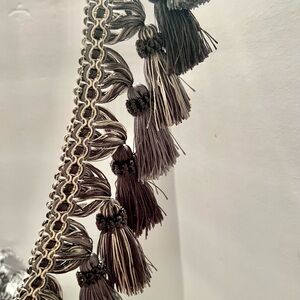 New 8.5 yds Tassel Trim 3.5" Silver/Gray Tassel Trim Heavy duty Pillows/Drapes.